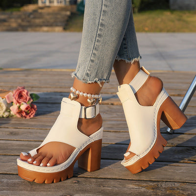 Vera - Sandalias de plataforma con tacón ancho