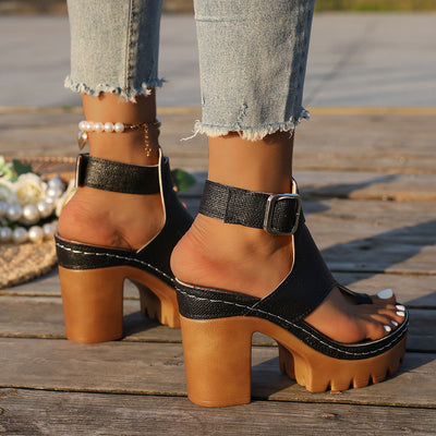 Vera - Sandalias de plataforma con tacón ancho