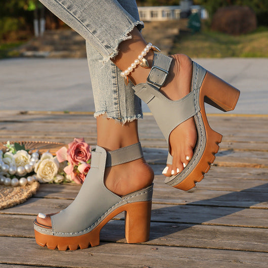Vera - Sandalias de plataforma con tacón ancho