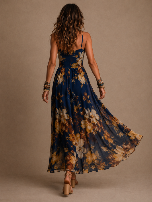 Dulce - vestido largo floral con tirantes