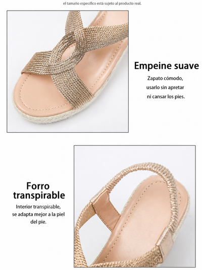 Aroa - sandalias de cuña con trenzado artesanal