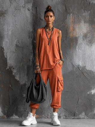 Valentina | Conjunto casual suave con bolsillos
