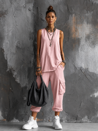 Valentina | Conjunto casual suave con bolsillos