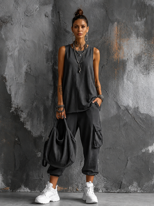 Valentina | Conjunto casual suave con bolsillos