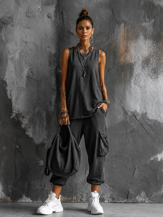Valentina | Conjunto casual suave con bolsillos