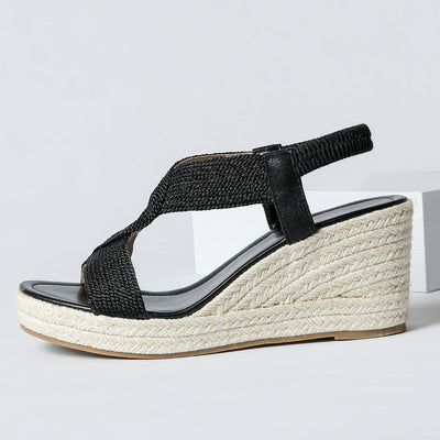 Aroa - sandalias de cuña con trenzado artesanal