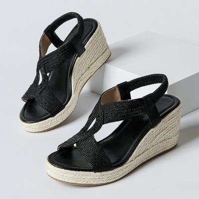Aroa - sandalias de cuña con trenzado artesanal