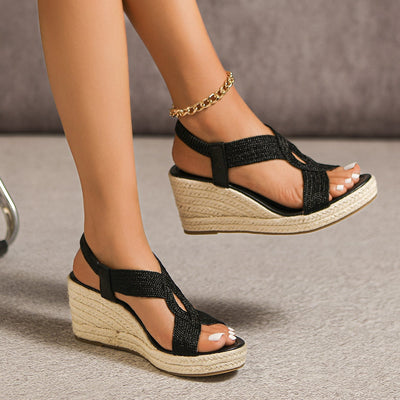 Aroa - sandalias de cuña con trenzado artesanal