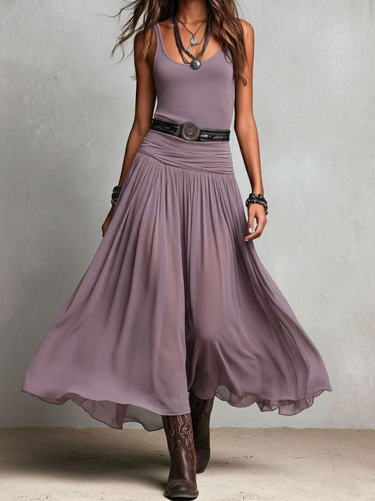 Adriana | vestido largo de tul con silueta elegante