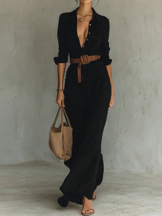 Lorena | Vestido maxi elegante de lino