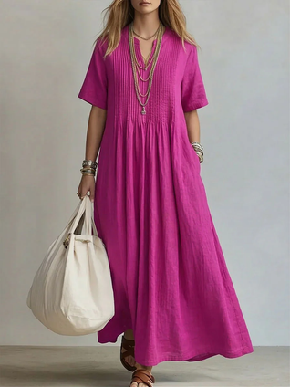 Naroa | Vestido largo fluido con pliegues