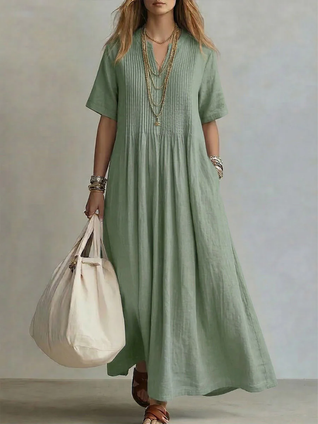 Naroa | Vestido largo fluido con pliegues