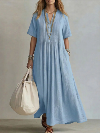 Naroa | Vestido largo fluido con pliegues