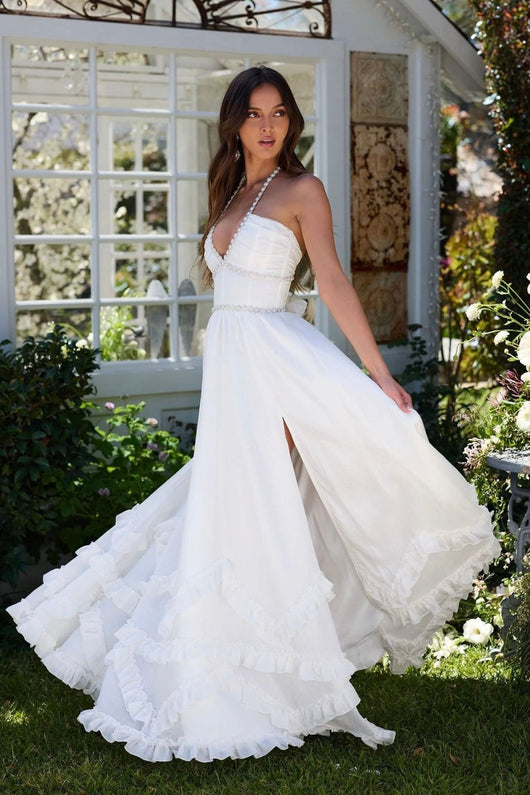 Rocío | Vestido Largo Floral con Escote Joya