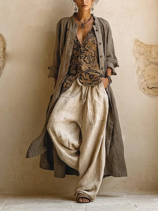 Giulia | Conjunto bohemio fluido con capas