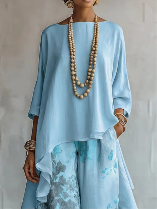 Ginevra | Conjunto asimétrico floral fluido