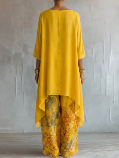Ginevra | Conjunto asimétrico floral fluido