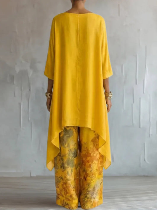 Ginevra | Conjunto asimétrico floral fluido