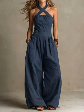 Isabella | Mono fluido con escote halter