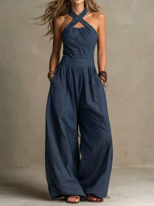 Isabella | Mono fluido con escote halter